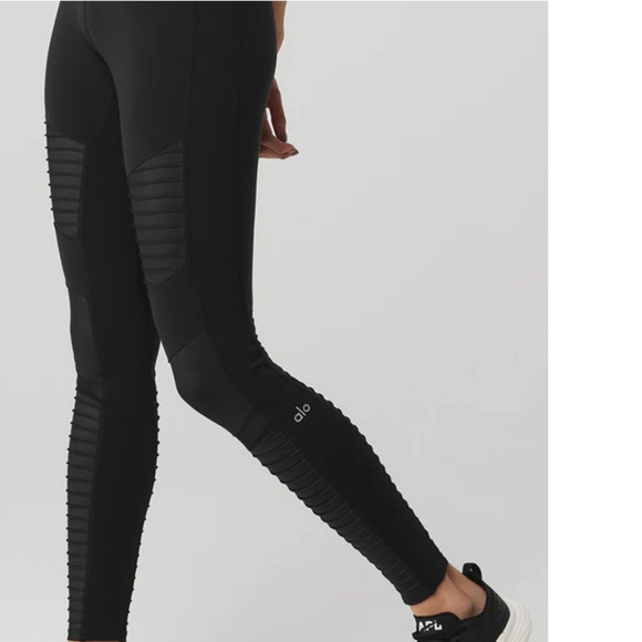 HIGH-WAIST MOTO LEGGING - BLACK/BLACK GLOSSY - Picture 3 of 4